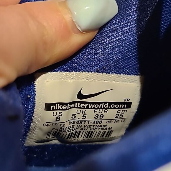 Nike mens‎ blue and white hyper aggressor Air max basketball shoes main image 4